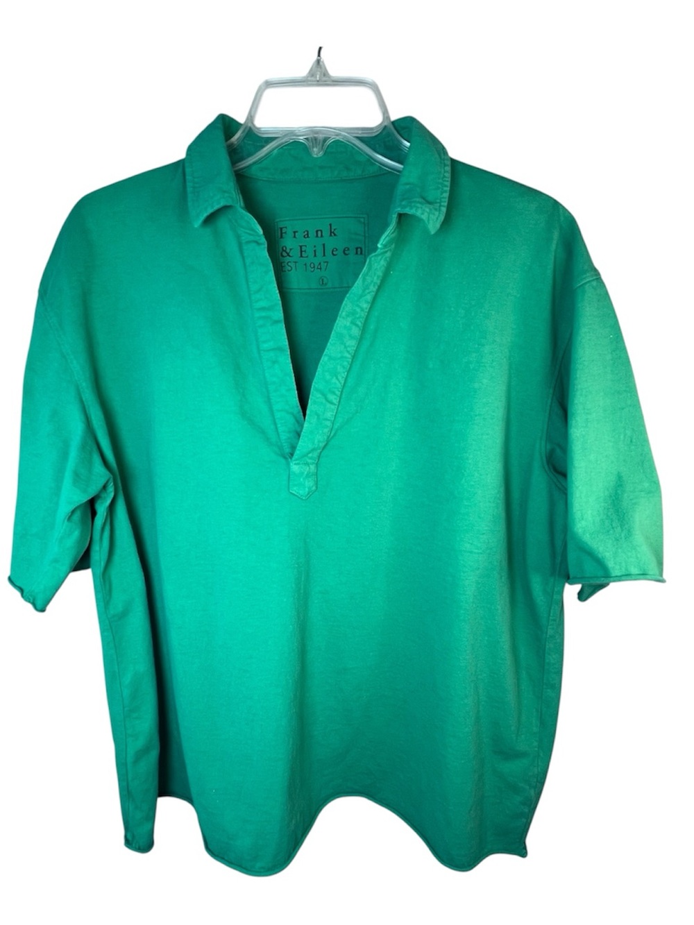 Frank and Eileen Kelly Green Popover Shirt-Size Large